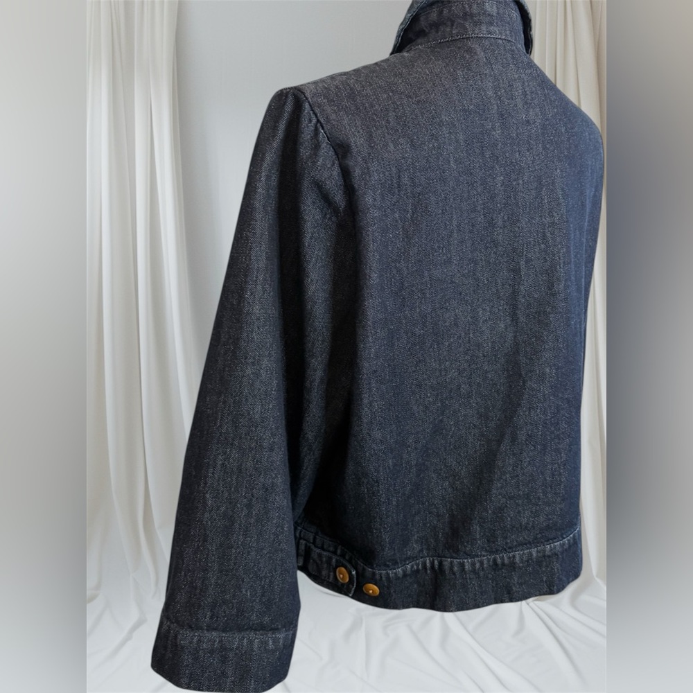 Ilana Kohn Cropped Dark Blue Denim Jacket Women's Size XL - Picture 6 of 8